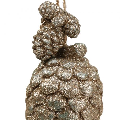 položky Šišky s trblietkami svetlozlaté 14cm 3ks