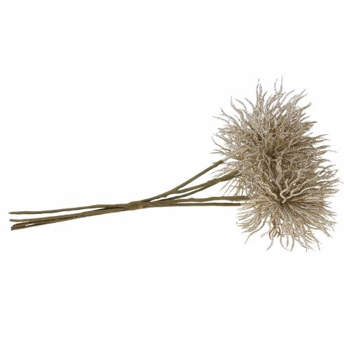 Floristik24 Umelý klematis konárik šampanské s trblietkami 32cm 5ks