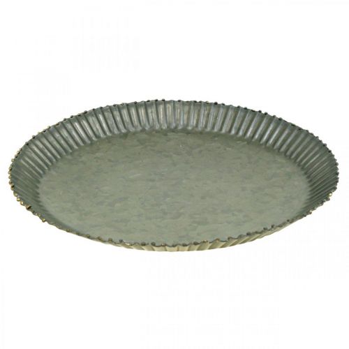 položky Ozdobný tanier zinkový tanier kovový antracitový zlatý Ø20,5cm