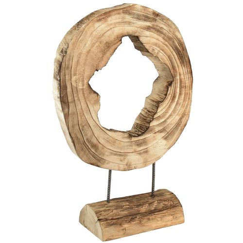 položky Rustikálny drevený prsteň na stojane - Prírodná kresba dreva, 54 cm - Jedinečná socha pre štýlové bývanie