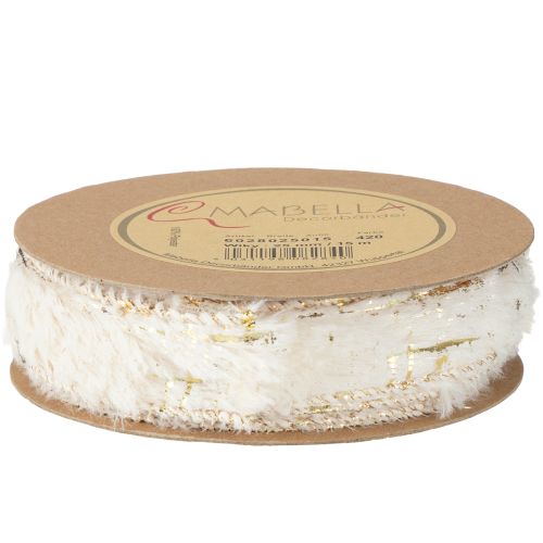 položky Stuha s kožušinou ozdobná stuha krémovo zlatá umelá kožušina 25mm 15m