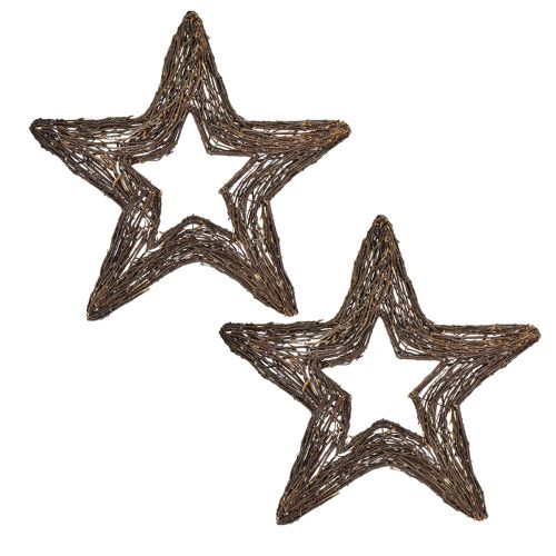 položky Ozdobné hviezdičky na zavesenie vŕbové hviezdičky prírodné 48cm 2ks