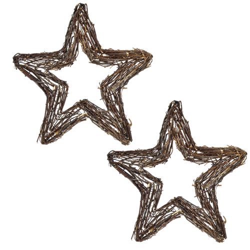 položky Dekoračné hviezdičky na zavesenie nástenná dekorácia vŕba príroda 40cm 2ks