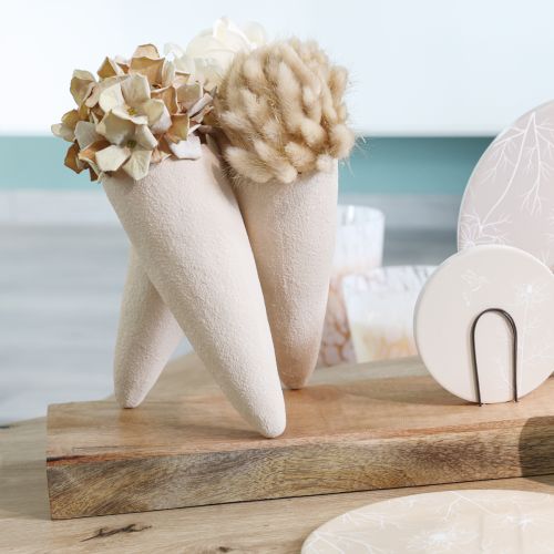 položky Dekoračné vázy Kužeľové vázy Béžová Keramická 14,5cmx15x21cm