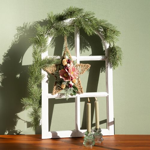 položky Dekoratívne okno shabby chic drevené dekoračné okno biele 40×70cm