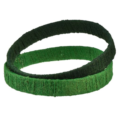položky Ozdobný prsteň jutová dekoračná slučka zelená tmavozelená 4cm Ø30cm 2ks