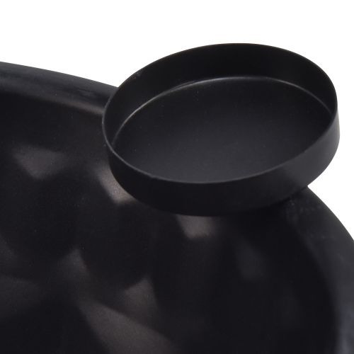 položky Ozdobná kovová miska v čiernej farbe – dizajn Gugelhupf, 26 cm – štýlový svietnik na čajovú sviečku pre útulné prostredie