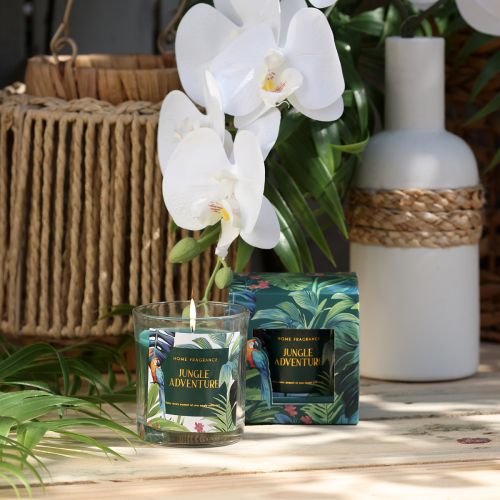 položky Vonná sviečka v sklenenej nádobe Uhorkovo-eukalyptová sviečka Zelená Ø7cm