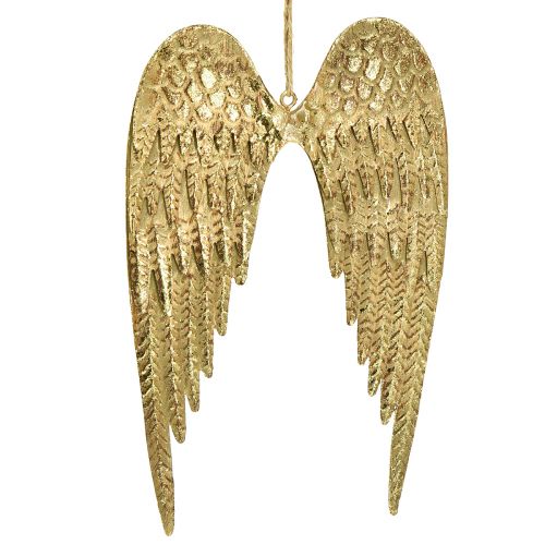 Anjelské krídla na zavesenie kovové krídla zlaté 12×19cm 2ks