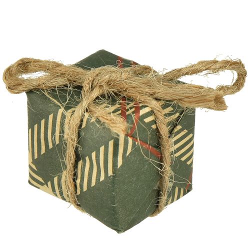 položky Papierové darčekové krabičky mini set, červeno-zeleno-prírodné, 2,5x3 cm, 18 kusov - vianočná dekorácia