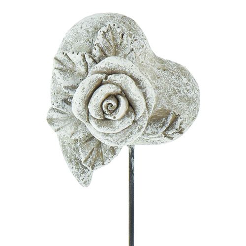 Hrobová zátka srdce pamätná zátka ruža liaty kameň 5,5cm 6ks