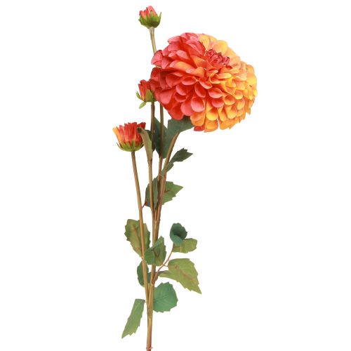 Umelá Dahlia Dekoratívne kvety Oranžová Červená Ø10 L80cm 2ks