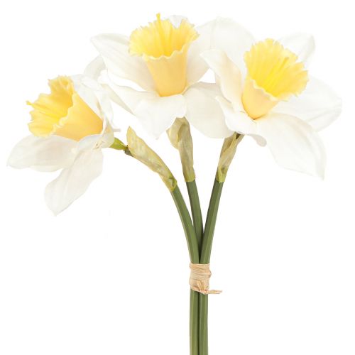 Floristik24 Umelý narcis hodvábne kvety biely narcis 40cm 3ks