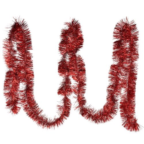Slávnostná červená pozlátková girlanda 270 cm - lesklá a žiarivá, ideálna na vianočné a sviatočné dekorácie