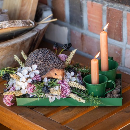 položky Kovový dekoratívny podnos obdĺžnikový kovový podnos zelený 30×15cm