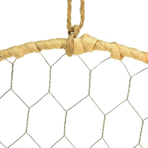 položky Kovový ozdobný krúžok na zavesenie Raffia Silver Natural Ø28cm 4 ks