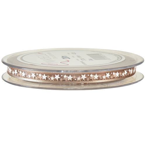 položky Organzová stuha béžová s bielymi hviezdičkami Vianočná stuha 6mm 20m