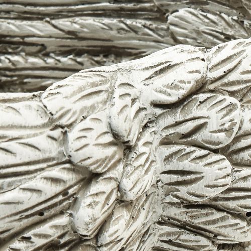 Floristik24 Rastlinné srdiečko pierka liaty kameň srdiečko sivobiele 13×12×6cm 2ks