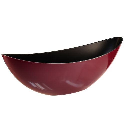 Moderná polmesiaca miska, tmavo červená, vyrobená z plastu, 2 kusy - 39 cm - všestranná na dekoráciu