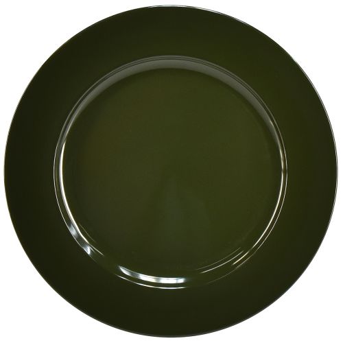 Elegantný tmavozelený plastový tanier - 28 cm - Ideálny pre štýlové aranžmány a dekorácie