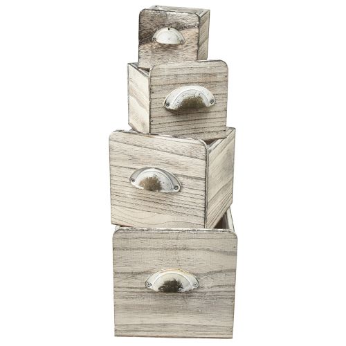 Drevené zásuvkové boxy s rukoväťou Set 4 kusov - Štýlové a funkčné riešenie úložného priestoru