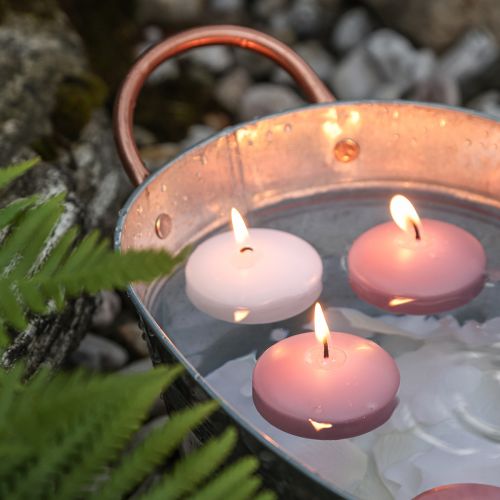 Plávajúce sviečky Plávajúce sviečky ružové Ø4,5cm V3cm 8ks