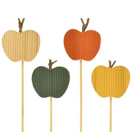 Kvetinová zátka jesenná dekoračná zátka drevo jablko 5x5,5cm 8ks