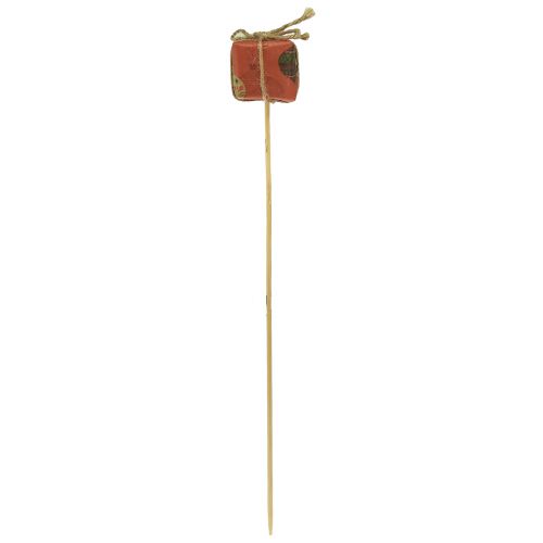 položky Kvetinová zátka darčeková červená zelená béžová prírodná 3,5cm 12ks