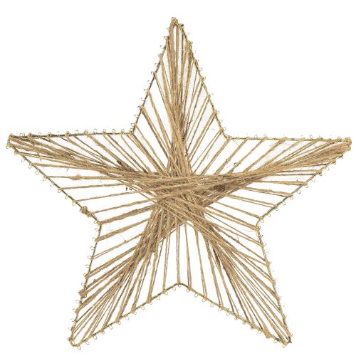 Hviezdna juta prírodná rustikálna vianočná hviezda 30cm 4ks