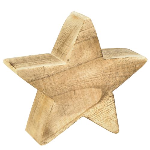 Rustikálna dekoračná hviezda z dreva paulovnie - prírodný vzhľad dreva, 25x8 cm - všestranná dekorácia miestnosti