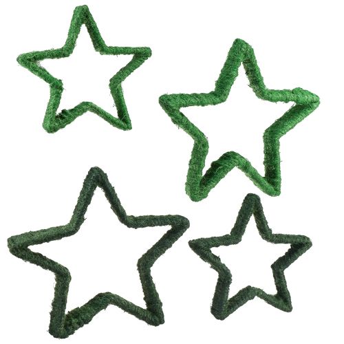 Floristik24 Hviezda na stojan vianočná dekorácia jutová zelená 13/18cm 4ks