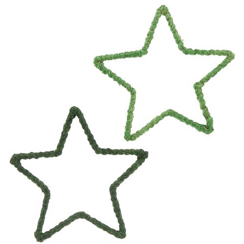 Floristik24 Hviezdičky jutové na vianočnú dekoráciu vianočné hviezdy zelené 15cm 8ks