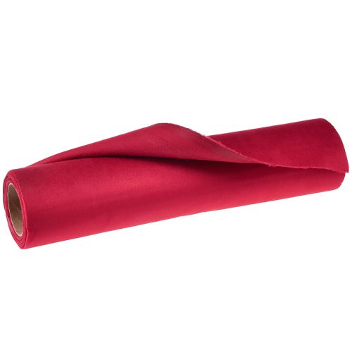 položky Zamatový behúň červený, lesklá dekoračná látka, 28×270cm - behúň na slávnostnú dekoráciu