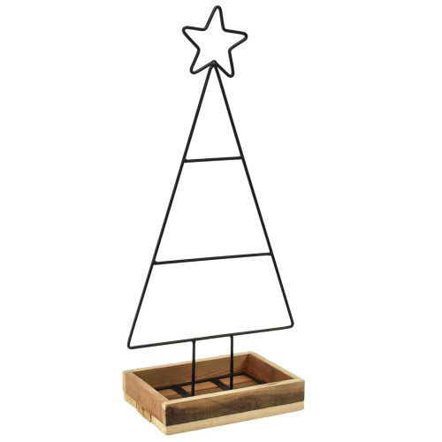 Kovový vianočný stromček s hviezdou a podnosom - 25x18x66 cm - Moderná sviatočná dekorácia