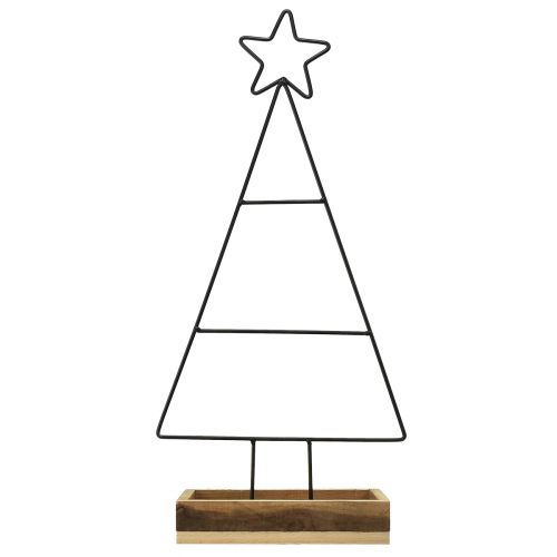položky Kovový vianočný stromček s hviezdou a podnosom - 25x18x66 cm - Moderná sviatočná dekorácia