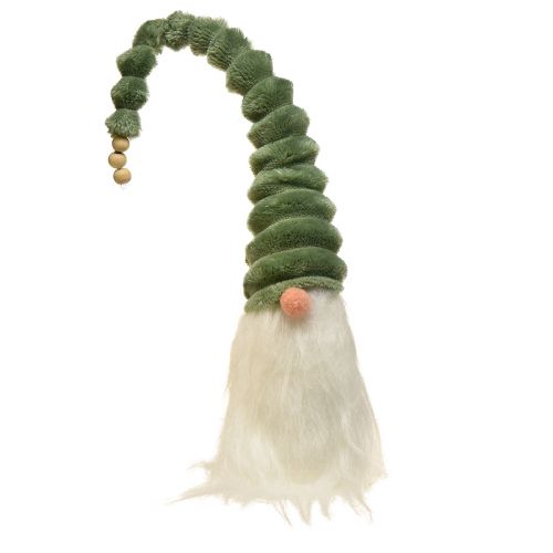 Slávnostný trpaslík so špirálovým zeleným klobúkom a bielou bradou 2 kusy - 65 cm - Škandinávske vianočné kúzlo pre váš domov