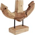 Floristik24 Dekorácia kotva drevo kov so základňou teak maritime 26×7×38cm