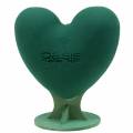 Floristik24 Kvetinové penové 3D srdce s chodidlom kvetinové penové zelené 30cm x 28cm