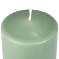 Floristik24 PURE stĺpová sviečka zelená smaragdová Sviečky Wenzel 130/70mm
