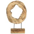 Floristik24 Rustikálny drevený prsteň na stojane - Prírodná kresba dreva, 54 cm - Jedinečná socha pre štýlové bývanie