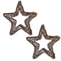 Floristik24 Dekoračné hviezdičky na zavesenie nástenná dekorácia vŕba príroda 40cm 2ks