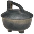 Floristik24 Ozdobný vázový džbán keramický starožitný vzhľad antracit béžový 18cm