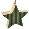 Floristik24 Sada drevených príveskov na vianočný stromček, srdiečko-stromček-hviezda, mäta-zeleno-biela, 4,5 cm, 9 kusov - vianočná dekorácia
