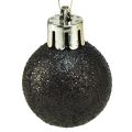 Floristik24 Mini Tree Balls Čierny netrieštivý plast Ø3cm 14ks