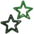 Floristik24 Hviezda na stojan vianočná dekorácia jutová zelená 13/18cm 4ks