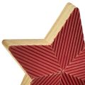 Floristik24 Hviezdy drevené vianočné hviezdy ryhované červené prírodné 11cm 3ks