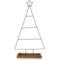 Floristik24 Kovový vianočný stromček s dreveným ozdobným podnosom, 98,5 cm - Moderná vianočná dekorácia